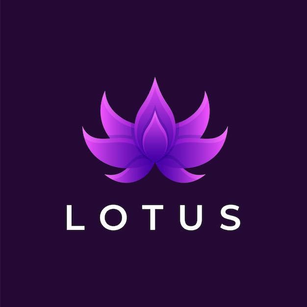 Vecteur création de logo de couleur dégradé de lotus