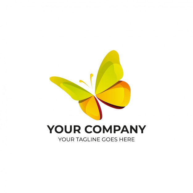 Vecteur création de logo couleur papillon