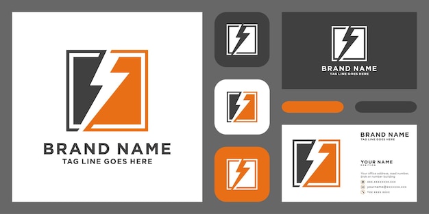 Création De Logo Creative Thunder Concept Avec Modèle De Carte De Visite