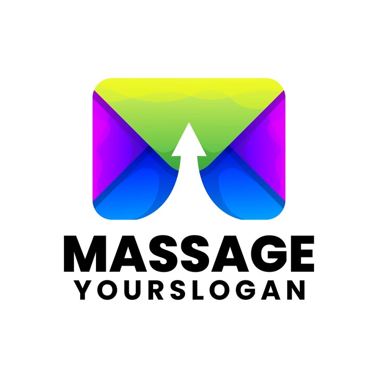 Vecteur création de logo dégradé de flèche de massage