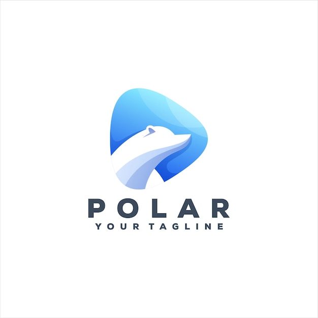 Création de logo dégradé ours polaire