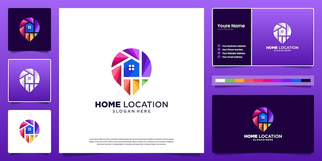 Vecteur création de logo de domicile et conception de cartes de visite