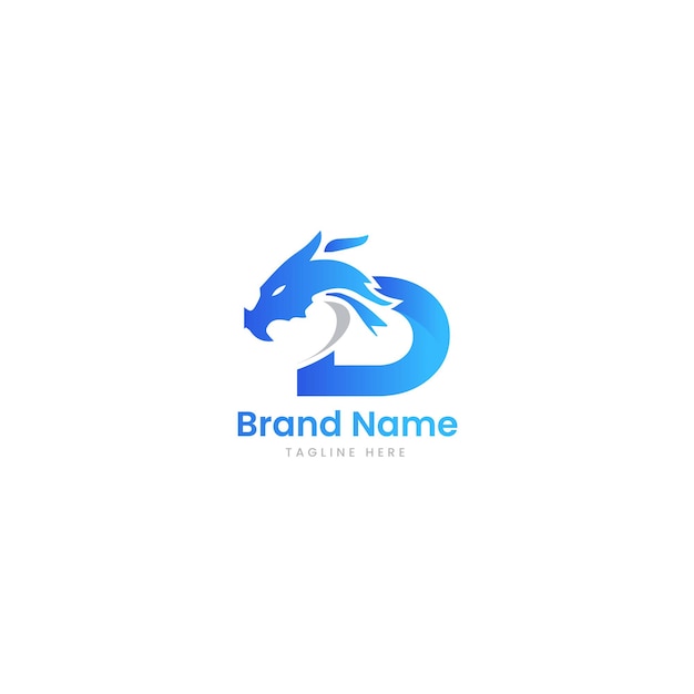 Création De Logo Dragon Moderne Avec Modèle Premium De Vecteur Lettre D