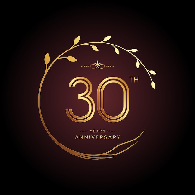 Création De Logo Du 30e Anniversaire Avec Un Nombre D'or Et Un Concept D'arbre Circulaire