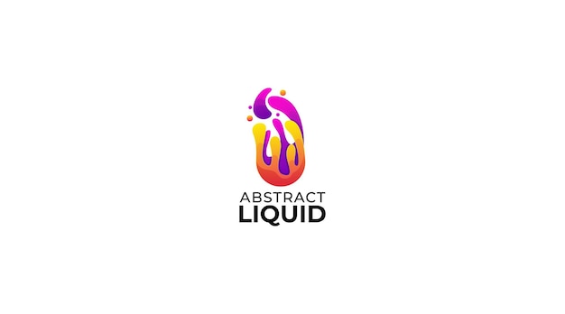 Vecteur création de logo d'eau liquide abstraite colorée vecteur premium