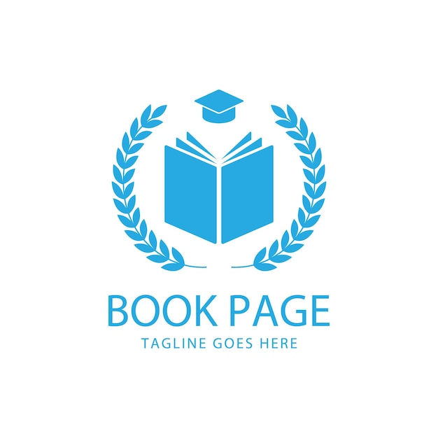Vecteur création de logo d'éducation de page de livre