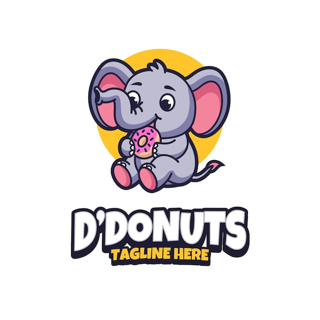 Création De Logo Elephant Eat Donuts