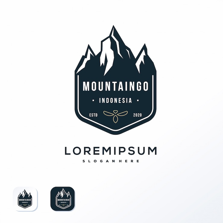Vecteur création de logo emblème montagne