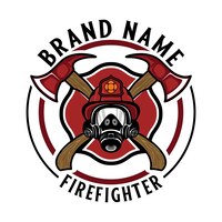 Vecteur création de logo d'emblème de pompier. dans un concept classique