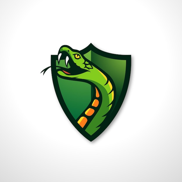 Vecteur création de logo emblème serpent vert