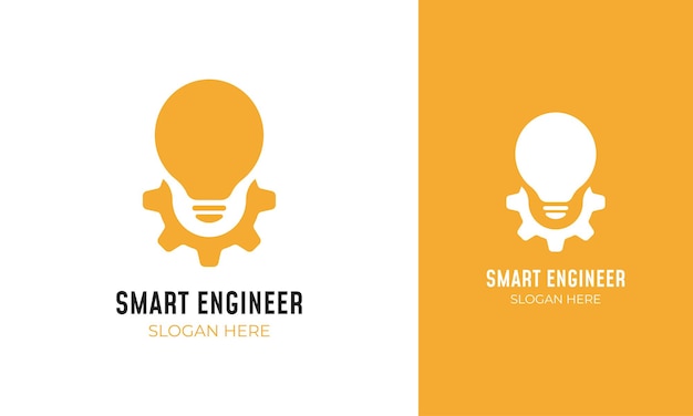 Création De Logo D'engrenage Avec Icône D'ampoule Pour L'ingénierie