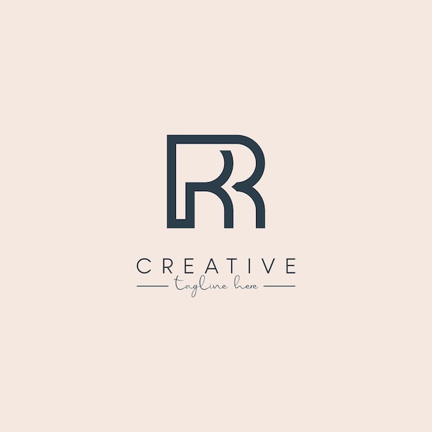 Création d'un logo d'entreprise élégant basé sur la lettre initiale R RR