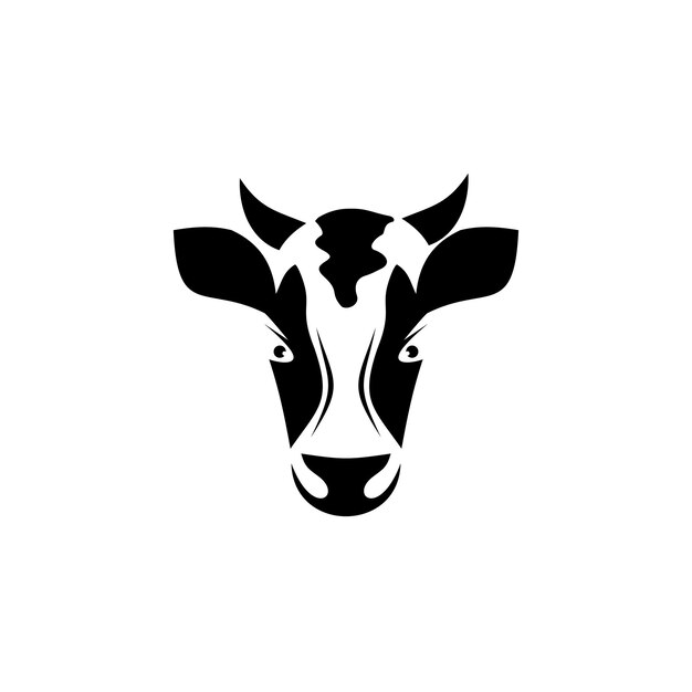 Vecteur création de logo d'entreprise d'élevage de vaches