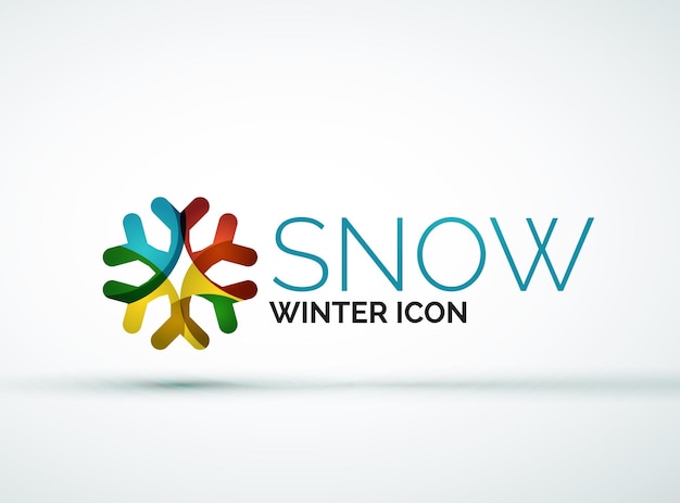 Création de logo d'entreprise de flocon de neige de Noël