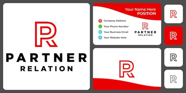 Création De Logo D'entreprise Monogramme Lettre Pr Avec Modèle De Carte De Visite