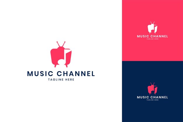 Création De Logo D'espace Négatif Pour La Télévision Musicale