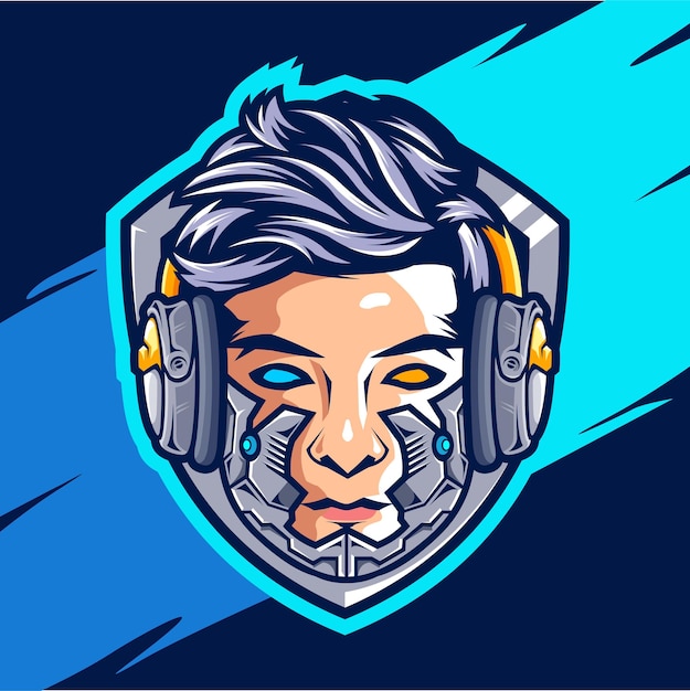 Création De Logo Esport Couleur Mascotte Gamer Cyborg 7