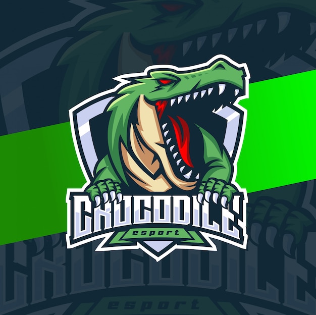 création de logo esport mascotte crocodile