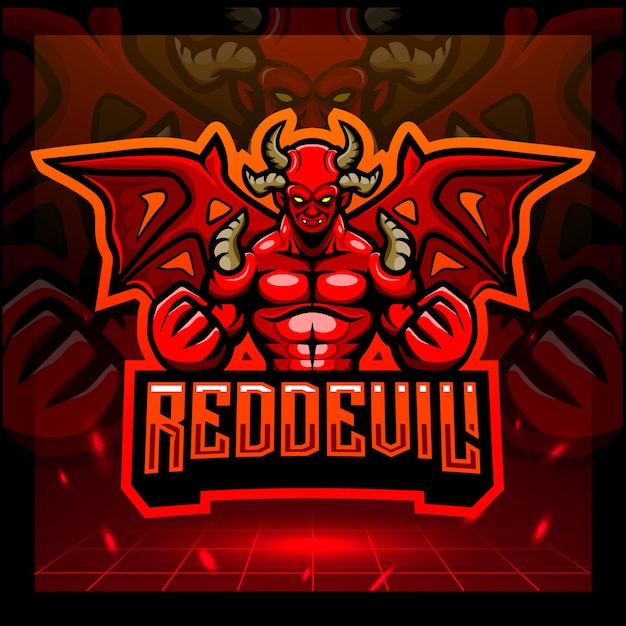 Création De Logo Esport Mascotte Diable Rouge