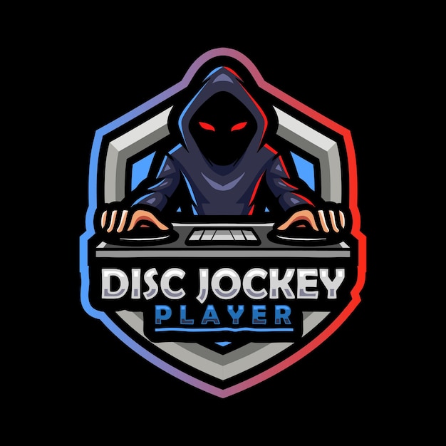 Création De Logo Esport Mascotte Disc-jockey