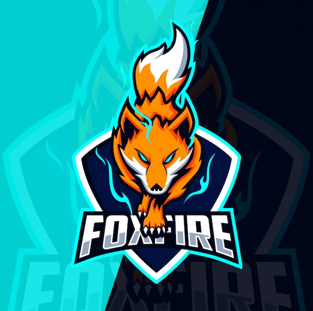 création de logo esport mascotte fox fire