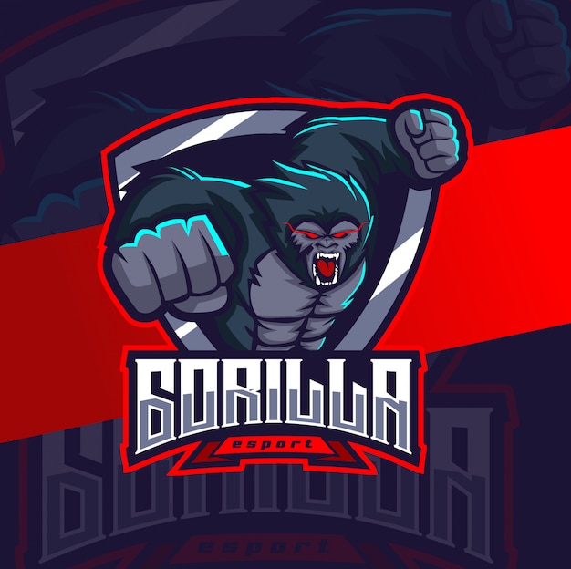 Création De Logo Esport Mascotte Gorille