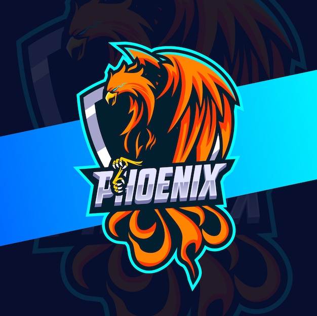 Création De Logo Esport Mascotte Phoenix Fire