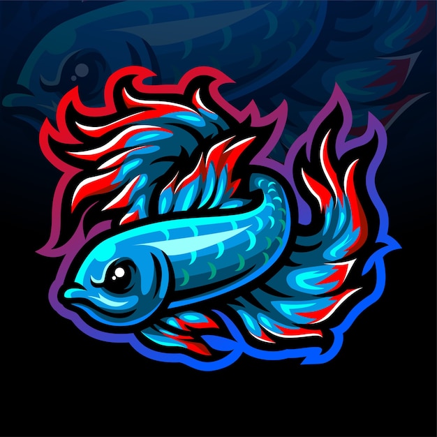 Création De Logo Esport Mascotte Poisson Betta