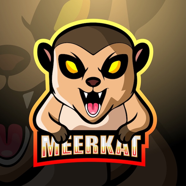 Vecteur création de logo esport mascotte suricate