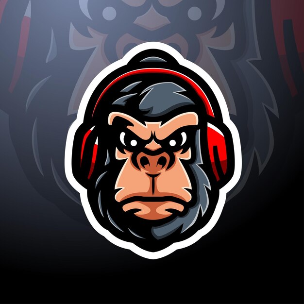 Création De Logo Esport Mascotte Tête De Gorille