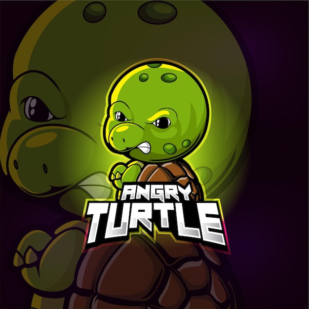 Création De Logo Esport Mascotte Tortue En Colère