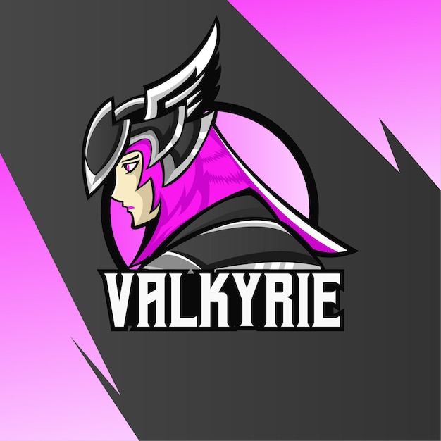 Vecteur création de logo esport mascotte valkyrie
