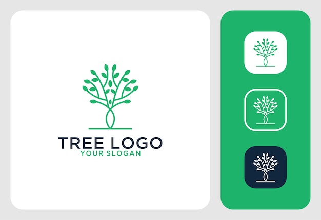Création de logo féminin arbre vert