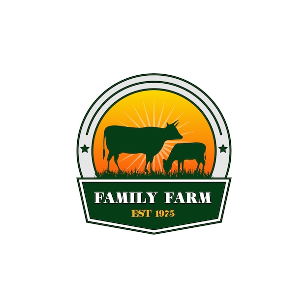 Création de logo de ferme de vache