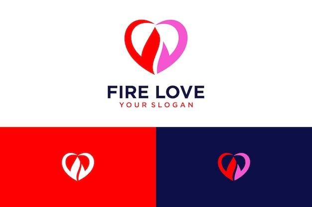 Création De Logo De Feu Avec Amour Et Brûlure