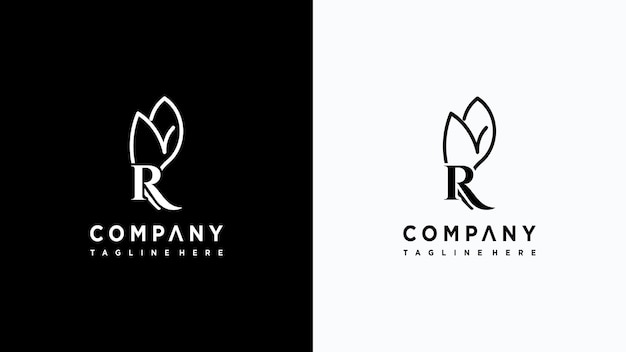 création de logo feuille lettre r