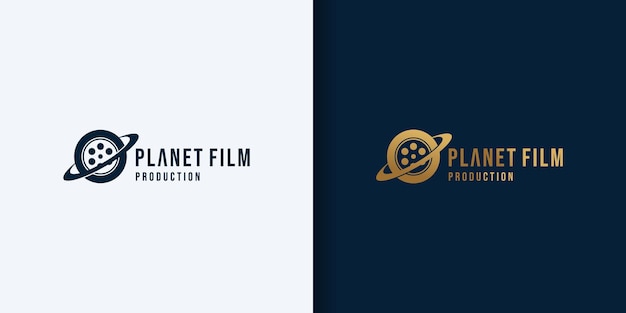 Vecteur création de logo de film de planète