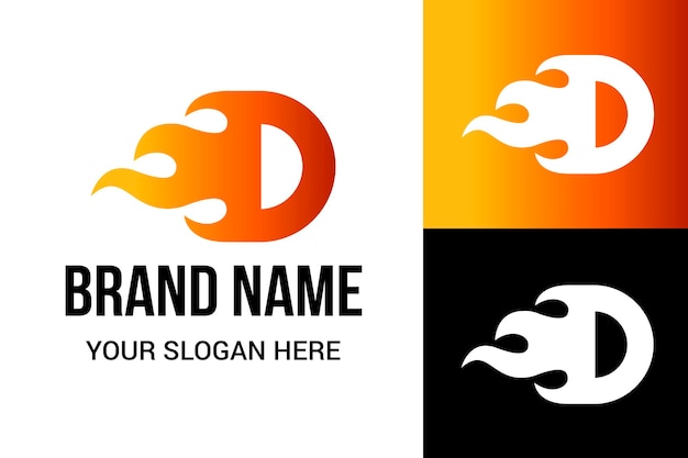 Création de logo de flamme lettre D