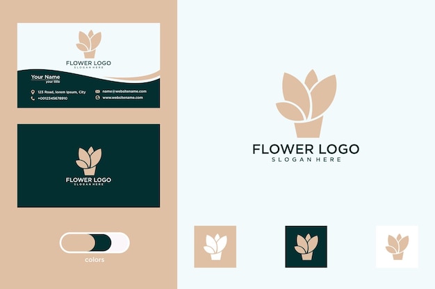 Création De Logo De Fleur Et Carte De Visite