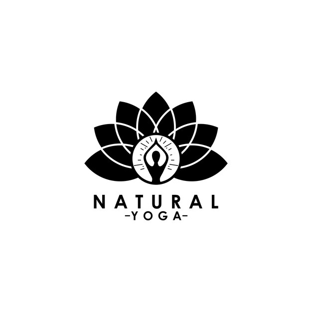 Création De Logo De Fleur De Lotus De Yoga Pour Femmes Naturelles