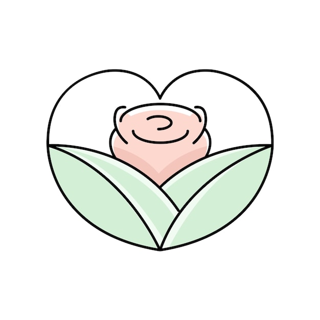 Création de logo fleur mignonne minimaliste vecteur