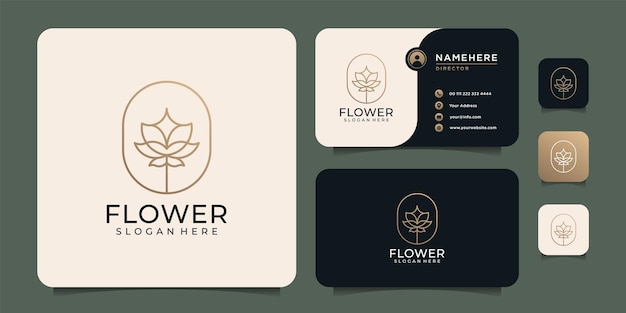 Création De Logo De Fleur Minimaliste De Luxe De Beauté Pour Le Spa Et La Décoration