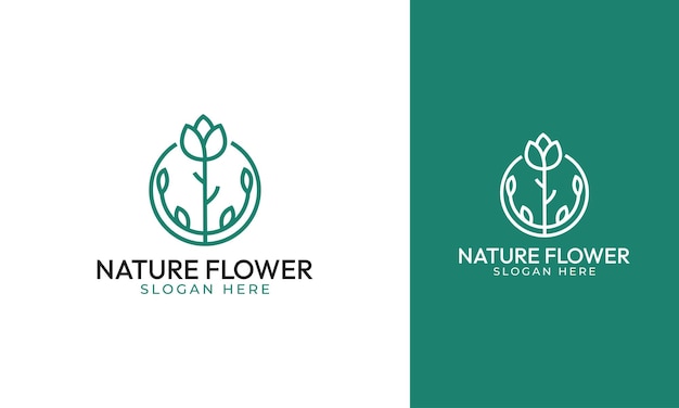 Création de logo de fleur nature avec un beau style