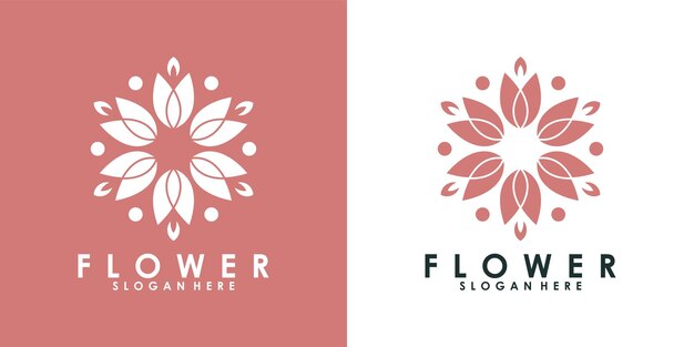 Création De Logo Fleur Style Moderen Blanc Vecteur Premium