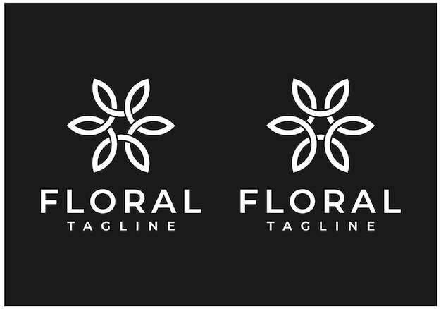 Création de logo floral monogramme fleur