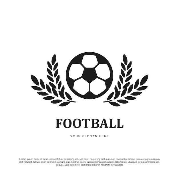 Création De Logo De Football Minimal Simple Balle Avec Deux Vecteurs De Blé