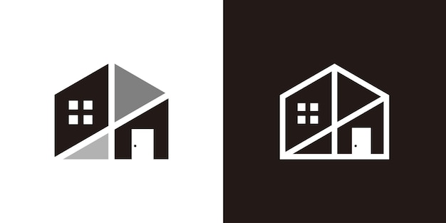 création de logo en forme de maison dans un style abstrait