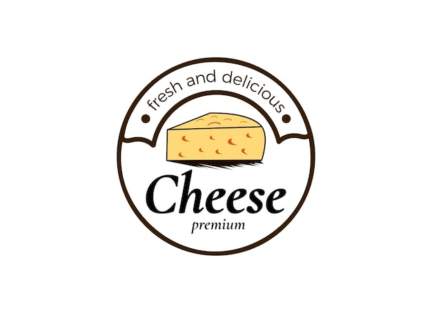 Création de logo de fromage et de boulangerie Vecteur de logo de fromagerie Premium
