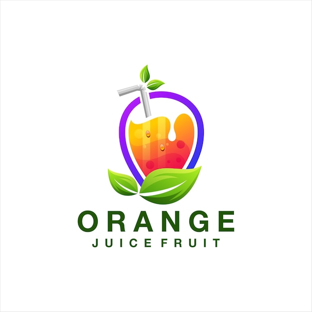 Création De Logo De Fruits De Jus D'orange