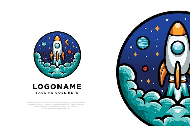 Création De Logo De Fusée Astronaute